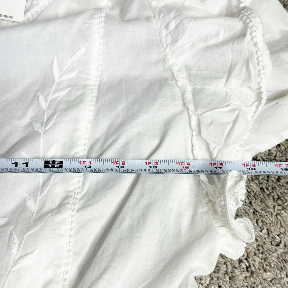 Banana Republic Esme Embroidered Mini Dress Medium white cotton Victorian dainty - Picture 13 of 16